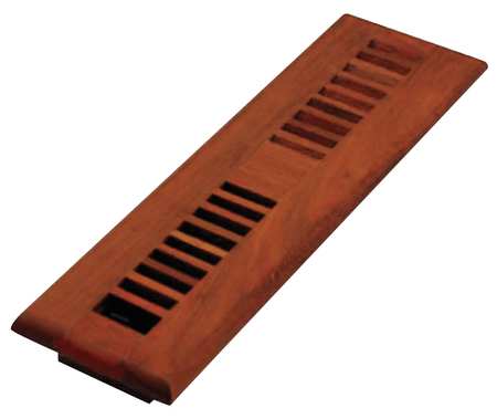 DECOR GRATES Floor Register, 3.75 X 13.5, Lacquered Natural, Cherry Wood WLC212-N