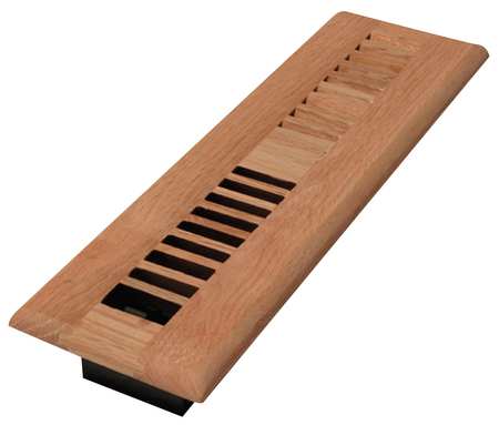 DECOR GRATES Floor Register, 3.75 X 13.5, Unfinished, Oak Wood WL212-U