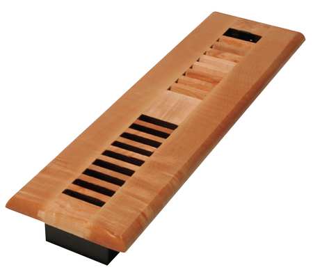 DECOR GRATES Floor Register, 3.75 X 15.5, Lacquered Natural, Maple Wood WML214-N