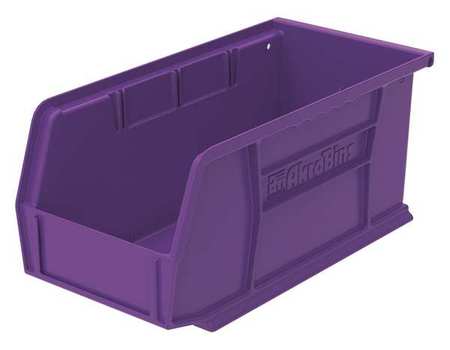 Akro-Mils 30 lb Hang & Stack Storage Bin, Plastic, 5 1/2 in W, 5 in H, Purple, 10 7/8 in L 30230PURPL