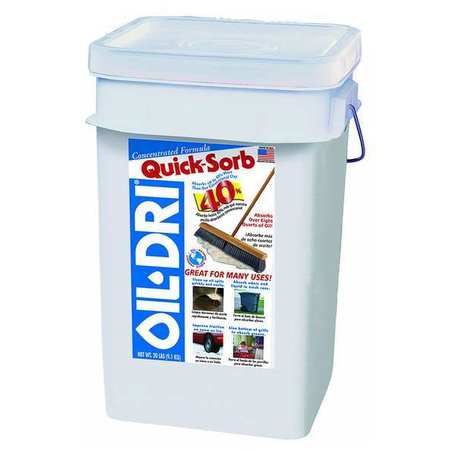 Oil-Dri Loose Absorbent, 2 Gallon Volume Absorbed per Package, 20 lb Weight Pail, Not Scented I05000G-G60