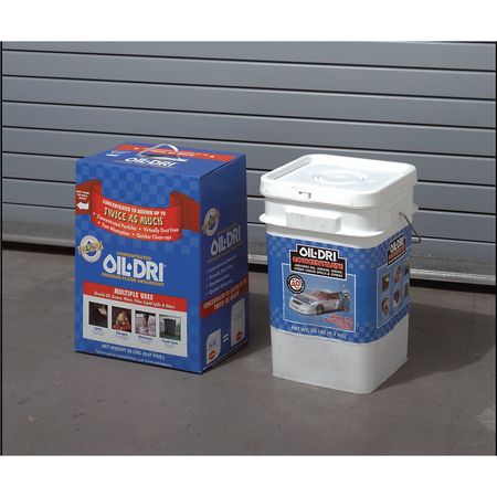 Oil-Dri Loose Absorbent, 2 Gallon Volume Absorbed per Package, 20 lb Weight Pail, Not Scented I05000G-G60