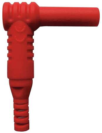 Zoro Select Banana Plug, Right Angle, 1000VAC, Red 5TXC0