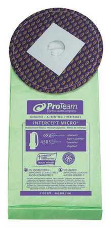 PROTEAM Vacuum Bag, Dry, Intercept Micro Filter, 10 PK 100291