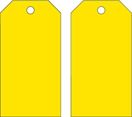 Brady Blank Tag, 5-3/4 x 3 In, Yellow, PK25 65373