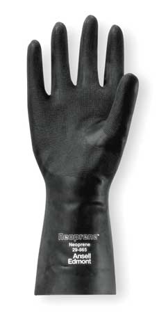 Ansell 13" Chemical Resistant Gloves, Neoprene, 9, 1 PR 29-865