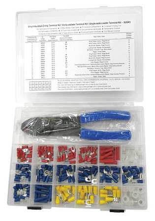 POWER FIRST Vinyl Wire Terminal Kit 194 Piece w/Tool 5UGK5