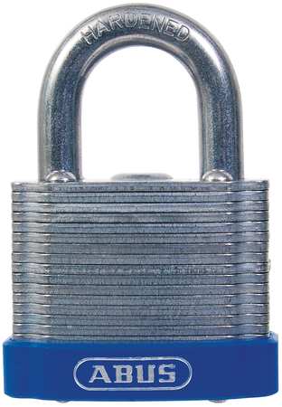 ABUS Padlock, Master Keyed, Standard Shackle, Rectangular Recycled Steel Body, Steel Shackle, 15/16 in W 41/50 MK KD