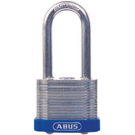 ABUS Padlock, Master Keyed, Long Shackle, Rectangular Recycled Steel Body, Steel Shackle, 15/16 in W 41HB/50 MK KD