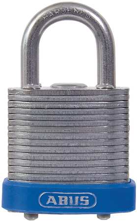 Abus Padlock, Master Keyed, Standard Shackle, Rectangular Recycled Steel Body, Steel Shackle, 11/16 in W 41/30 MK KD