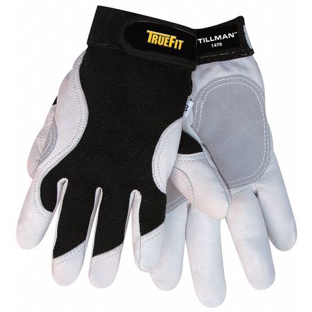 TILLMAN Mechanics Gloves, M, Black/White, Spandex/Nylon 1470M