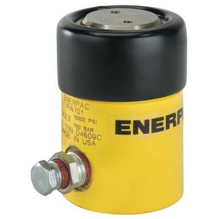 ENERPAC RW101, 11180 lbs Capacity, 0.99 in Stroke, General Purpose Hydraulic Cylinder, Cylindrical Model RW101