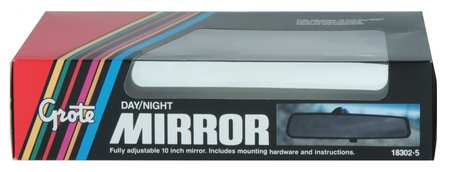 Grote Rear View Mirror, 10 x 2-7/16 In 18302-5