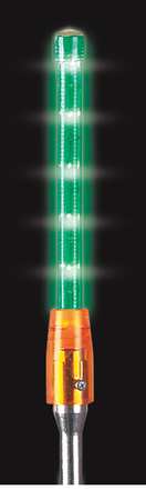 Checkers Warning Whip Glo-Worm LED Light, Green FSLED12-6-G