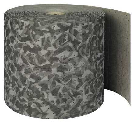 Brady Sorbents, 26 gal, 15 in x 150 ft, Universal, Gray Camouflage, Polypropylene BM15