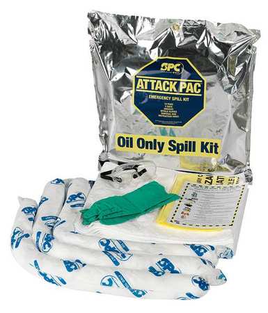 BRADY SPC ABSORBENTS Spill Kit, Oil-Based Liquids SKO-ATK-GRNG