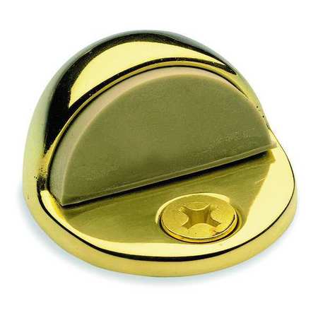 ZORO SELECT Dome Door Stop, Solid Brass, 1"H, Base Dia.: 1-3/4 in 5U607