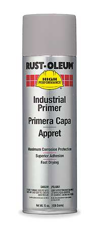 RUST-OLEUM Rust Preventative Spray Primer, Gray, Flat Finish, 15 oz V2182838