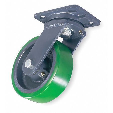 Hamilton Plate Caster, Swivel, Poly, 6 in., 1250 lb. S-WH-6DB