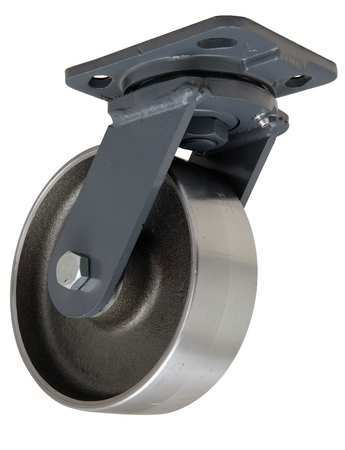 Hamilton Plate Caster, Swivel, Forged Steel, 6 in, 2000 lb, B S-WH-6FSB