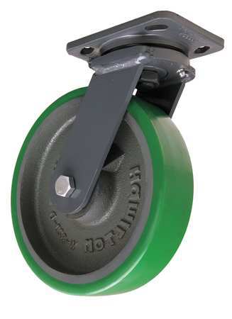 HAMILTON Plate Caster, Swivel, Polypropyln, 8 in, 1500 lb S-WH-8DB-4SL-FB