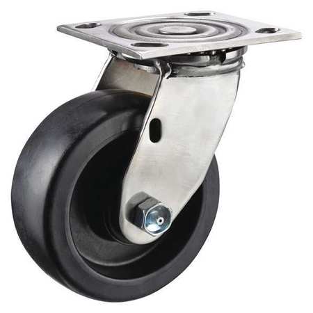 ZORO SELECT Swivel Plate Caster, Glass Filled Nylon, 4in, 800lb P21SX-HNG040R-14-001