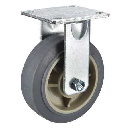 ZORO SELECT Rigid Plate Caster, TPR, 4 in., 350 lb. P21R-PRP040K-14