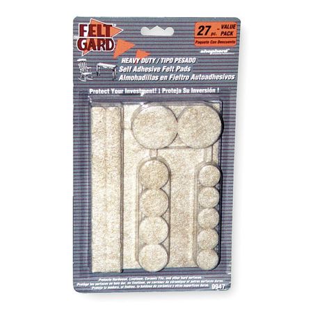 Zoro Select Felt Pads, Self-Stick Adhesive, Multiple 79941