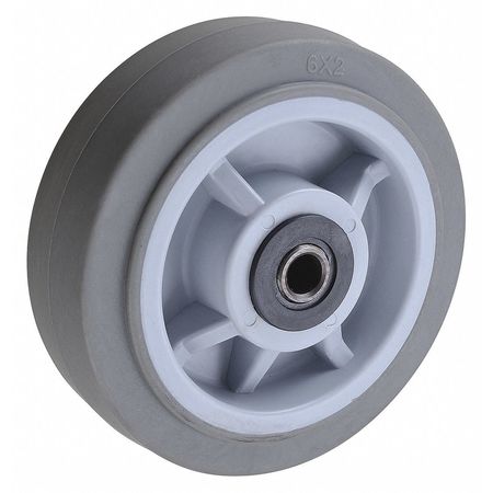 Zoro Select Caster Wheel, TPR, 6 in., 600 lb., Gray, Standards: ICWM XS0620112