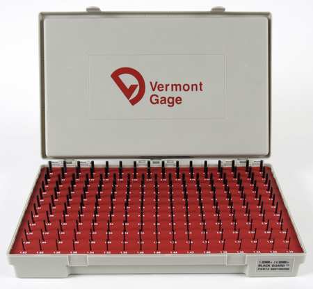 VERMONT GAGE Pin Gage Set, Minus, 1.30-4.98mm, Black 902200200