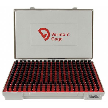 Vermont Gage Pin Gage Set, Minus, 0.251-0.500 In, Black 901200500