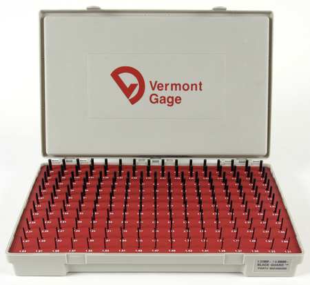 Vermont Gage Pin Gage Set, Plus, 1.31-4.99mm, Black 902300200