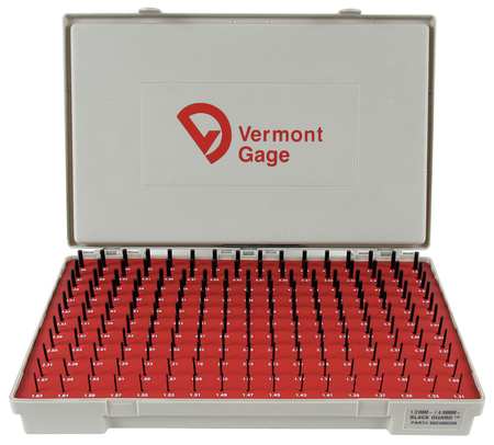 VERMONT GAGE Pin Gage Set, Minus, 1.31-4.99mm, Black 902400200