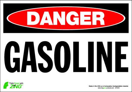 ZING Danger Sign, 7" Height, 10" Width, Polyester, Rectangle, English 1101S