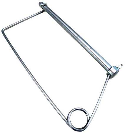 Zoro Select Safety Pin, Steel, Not Graded, Zinc Plated, 1/4 in Pin Dia, 4 in Usbl L, 4 11/16 in L U39681.025.0400