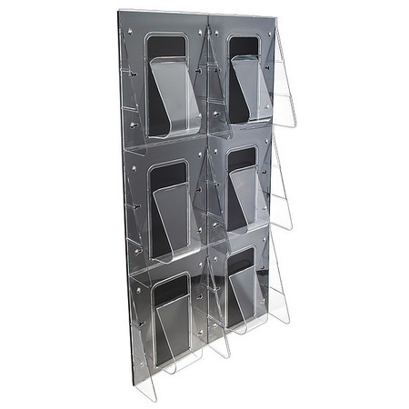 Deflecto Magazine Holder, 6 Compartments, Clear 56401GR