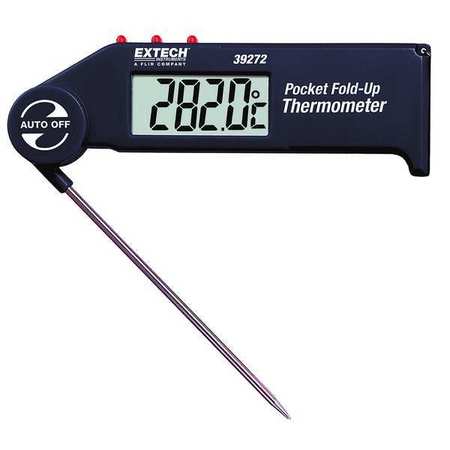 Extech 4-1/2" Stem Digital Pocket Thermometer, -58 Degrees to 572 Degrees F 39272