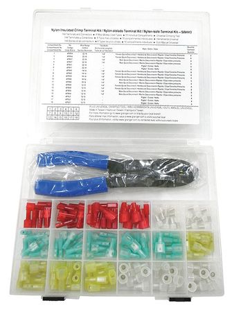 POWER FIRST Nylon Wire Terminal Kit 145 Piece w/Tool 5WHH3