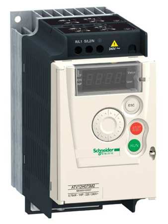 Schneider Electric Variable Frequency Drive, 1 HP, 230VAC, Altivar ATV12H075M2
