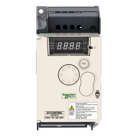 SCHNEIDER ELECTRIC Variable Frequency Drive, 1 HP, 230VAC, Altivar ATV12H075M3