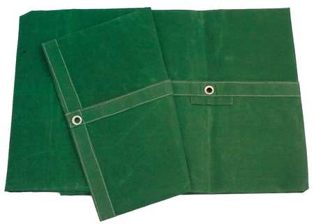 Zoro Select 3 ft 6 in x 7 ft 6 in Standard Duty 20 Mil Tarp, Green, Cotton Canvas 5WTT1
