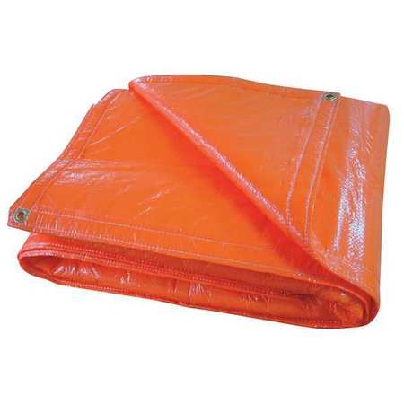 Zoro Select 11 ft 8 in x 19 ft 6 in Standard Duty 0.1875 in Tarp, Orange, Polyethylene 5WUE7