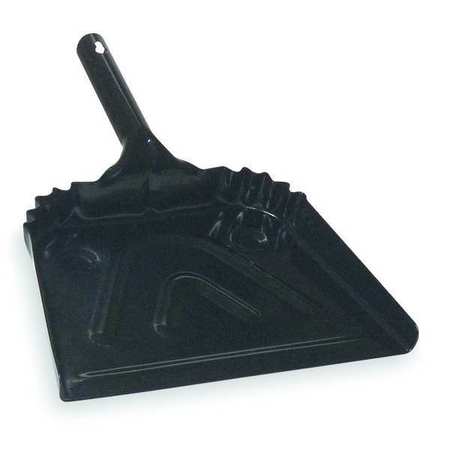 TOUGH GUY Hand Held Dust Pan, Standard, 12 in W, 12 in D, Metal, Black 5W639