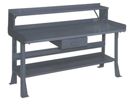 Zoro Select Shelf Riser, 60 W x 10 D x 12 in. H, Gray 5W672