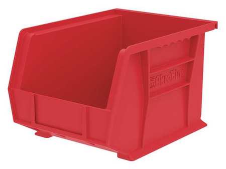 Akro-Mils 50 lb Hang & Stack Storage Bin, Plastic, 8 1/4 in W, 7 in H, Red, 10 3/4 in L 30239RED