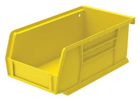 Akro-Mils 10 lb Hang & Stack Storage Bin, Plastic, 4 1/8 in W, 3 in H, Yellow, 7 3/8 in L 30220YELLO