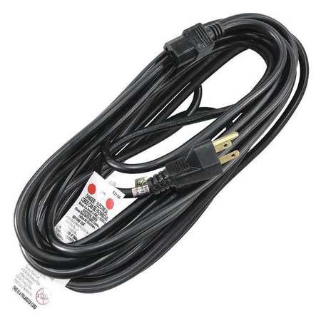 Zoro Select Power Cord, 5-15P, SJT, 25 ft., Blk, 15A, 14/3 5XFN1ID