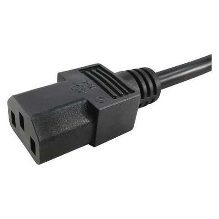 Zoro Select Power Cord, IEC C14, SJT, 1.5 ft., 10A, 16/3 5XFR4ID
