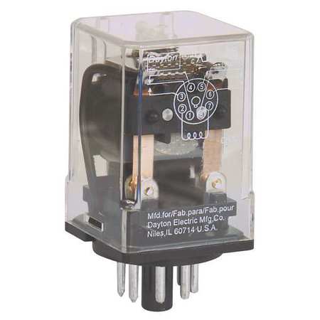 DAYTON General Purpose Relay, 24V DC Coil Volts, Octal, 8 Pin, DPDT 5YP80