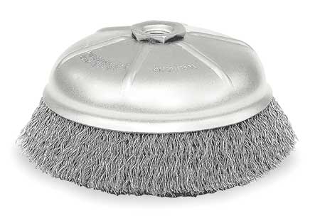Weiler Crimped Wire Cup Wire Brush, 6", 0.020 " 93125